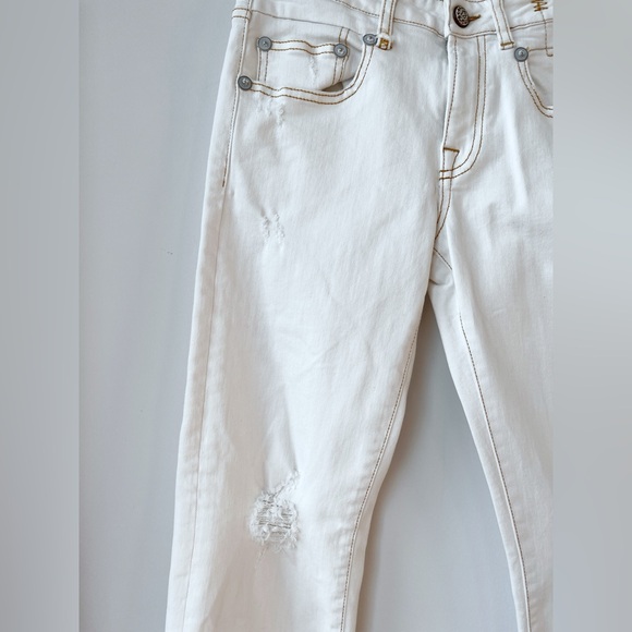 🔻 R13 Boy Straight Denim Garett White Distressed - size 25 - Picture 14 of 16